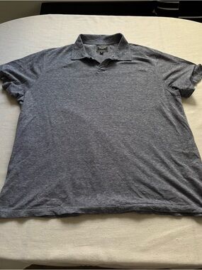 Todd Snyder Montauk Pique Polo Linen Blend Grey XL Mens Shirt